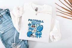 Football Season SVG - Blue Ribbon &amp; Helmet Doodle Graphic Product Image 3
