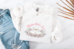 Mama Goose Love SVG - White Goose Floral Heart Clipart Product Image 3