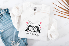 Shine of Teaching SVG - Trendy Skeleton Hand Heart Cut File Product Image 3