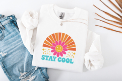 Stay Cool SVG - Retro Smiley Daisy Sunburst Summer Cut File Product Image 3