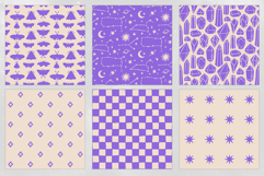 16 Ivory &amp; Lilac Seamless Patterns Product Image 3