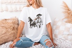 Cowgirl PNG, Western Desert Scene, Ranch Scene, Cowboy Product Image 3