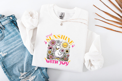 Cute Duckling Floral SVG - Spread Sunshine With Joy Clipart Product Image 1