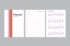 2025 - 2026 Planner Template with Calendar - Printable Product Image 1