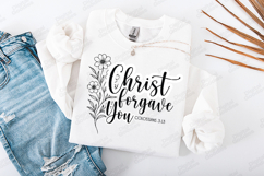 Christ Forgave You Floral Quote SVG Design Christian Art Product Image 2