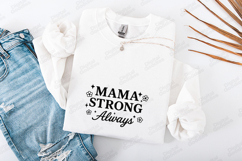 Mama Strong Always SVG - Minimalist Floral Motherhood Art Product Image 3