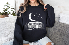 Camping Life PNG, Retro Camper Under Stars, Outdoor Product Image 3