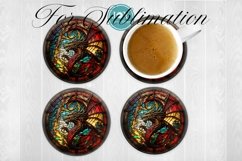 FAUX STAINED GLASS DRAGON SUBLIMATION MUG WRAP DESIGN Product Image 3