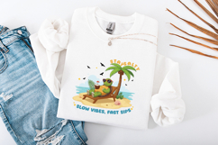 Funny Beach Turtle SVG - Stay Salty Slow Vibes Summer Logo Product Image 3