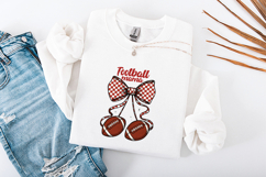 Football Mama SVG - Coquette Bow &amp; Checkerboard Design Product Image 3