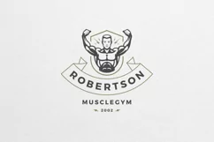 Muscular man fitness club retro logo Product Image 3