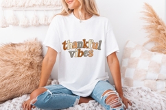 Thankful Vibes PNG Retro Shirt, Fall Aesthetic Tee Design, Product Image 3