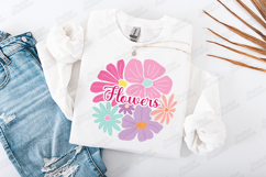 Colorful Retro Flowers SVG Floral Sublimation PNG Art Product Image 2