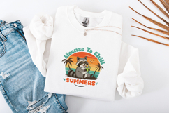 Retro Raccoon License To Chill SVG - Summer Beach Sunset Product Image 3