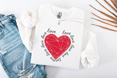 Geometric Red Heart SVG Modern Love Valentine PNG Product Image 1