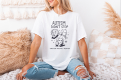 Autism Didn&#039;t Stop PNG, Inspirational Einstein Mozart Product Image 3