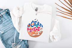 Title Ocean Breeze &amp; Vibes SVG - Colorful Retro Summer Beach Product Image 3