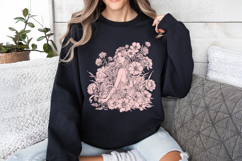 Floral Woman Portrait PNG, Elegant Feminine Illustration, Product Image 2