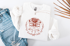 Football Girls SVG - Coquette Bow &amp; Laurel Wreath Design Product Image 3