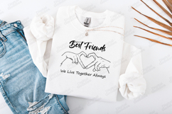 My Favorite Human SVG | Best Friends Heart Hands Line Art Product Image 2