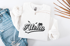 Aloha SVG - Minimalist Palm Tree Retro Coastal Quote Art Product Image 3
