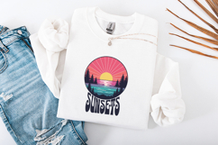Retro Sunset Lake PNG - Vintage Nature Sublimation Graphic Product Image 3