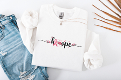 Hope SVG - Breast Cancer Awareness Floral Ribbon Design Product Image 2