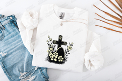 Religious Easter Cross SVG - Floral Easter Egg PNG Design Product Image 3