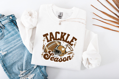 Tackle Season SVG - Retro Football Helmet &amp; Megaphone Design Product Image 1
