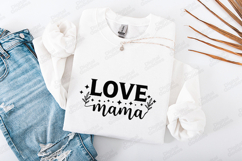 Love Mama SVG - Minimalist Floral Motherhood Clipart Art Product Image 3