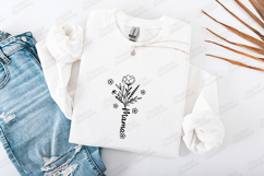 Mama Wildflower SVG - Minimalist Floral Motherhood Art Product Image 3