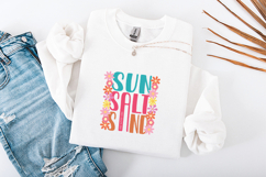 Retro Sun Salt Sand Summer SVG | Boho Floral Beach Sublimati Product Image 1