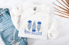Hoppin' Into Easter SVG - Blue Chinoiserie Carrot Design Product Image 3