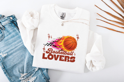 Basketball Lovers SVG - Flaming Ball &amp; Retro Spirit Graphic Product Image 3