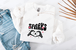SPARKS SVG - Trendy Skeleton Hand Heart Cut File Product Image 3