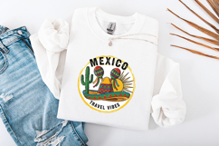 Mexico Travel SVG - Retro Sombrero &amp; Maraca Vacation Badge Product Image 3