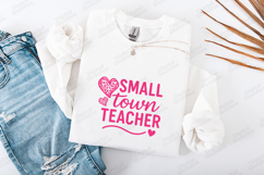 Small Town Teacher SVG - Cute Pink Heart School Cut File Product Image 3