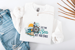 Nautical Sea Quote SVG - Let The Sea Set You Free Art Product Image 3