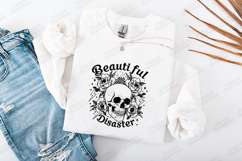 Beautiful Disaster Skull Floral Shirt Design Product Image 3