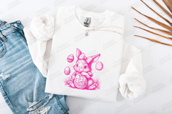 It's Easter Bunny SVG - Vintage Pink Sketch Rabbit Sublimati Product Image 3