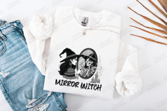 Mirror Witch SVG - Gothic Halloween Skeleton Reflection File Product Image 3