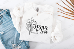 Jesus Is Lord Floral Quote SVG Design Christian Art Product Image 2