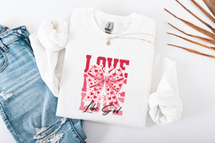 Love Like God PNG | Pink Coquette Bow Valentine Sublimation Product Image 3