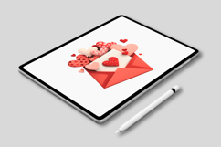 Red Envelope with Hearts, Cozy Valentines Day PNG Product Image 3