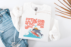 Dolphin Surfing SVG - Summer Waves And Sunshine Art Product Image 1