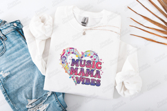Music Mama Vibes SVG - Colorful Heart Musical Note Art Product Image 3