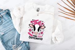 Punk Rock Caffeinated Cow Shirt Design Product Image 3