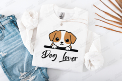 Cute Dog Lover SVG - Kawaii Puppy Peeking Vector Clipart Product Image 2