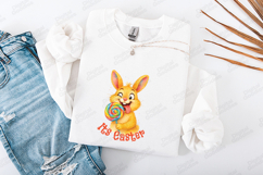 Cute Winking Easter Bunny with Lollipop PNG Sublimation Product Image 3