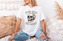 I&#039;ve Got No Body PNG, Skeleton Skull Art, Funny Halloween Product Image 2